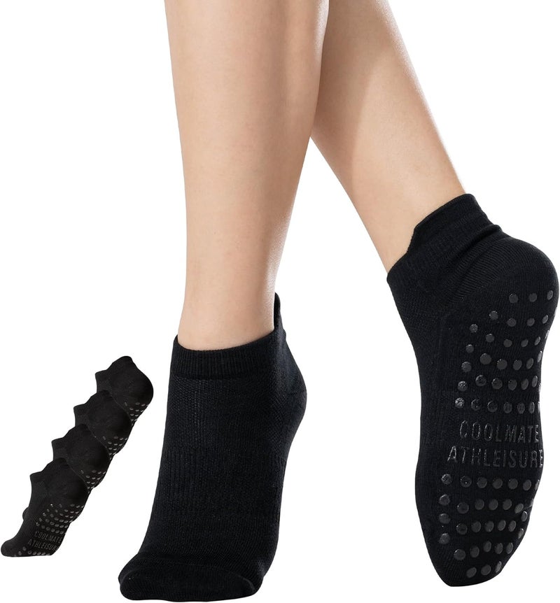 CoolMate Store Pilates Socks with Grips for Women, Yoga Socks, Crew Non Slip Women for Barre, Pilates Gifts - Image 4
